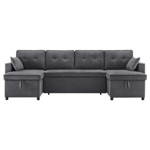 POHOVKA V TVARE U 270/130/86 cm Sivá vyobraziť