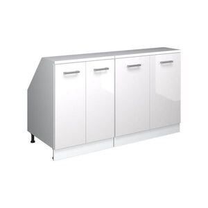 Vicco SKRIŇOVÁ SÚPRAVA SO ŠIKMOU STRECHOU Rion Biely vysoký lesk 140 cm Súprava 2 korpusov skrine hĺbka 60 cm vyobraziť