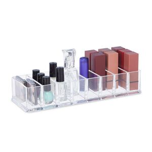 Relaxdays ORGANIZÉR Transparentný plast 8 priehradiek 5x25, 5x9 cm vyobraziť