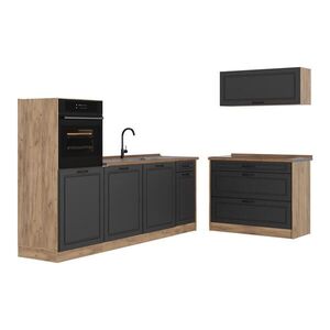 Vicco KUCHYNSKÝ KÚT R-Line, Antracitový vidiecky dom/Dub Goldkraft, 220 cm Goldkraft tammi työtaso vyobraziť