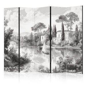 Muralo PARAVÁN Jednostranný 5-Dielny 225x172 cm Retro Krajina s Riekou vyobraziť