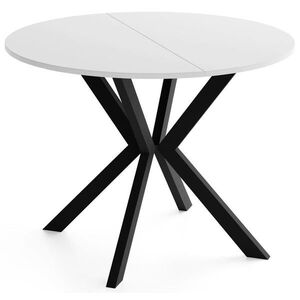 WFL GROUP OKRUHLY Rozkladaci Jedalensky Stol - Loft Styl s Kovovymi Nohami - 120 az 200 cm - Industrialny Stol - Biely - 120 cm vyobraziť