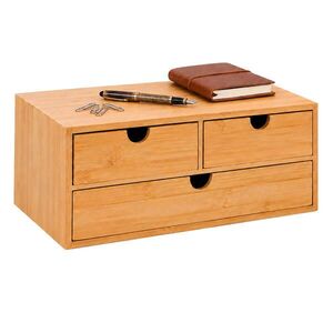 Relaxdays ORGANIZÉR Prírodná bambus so zásuvkami 14x33x21 cm vyobraziť