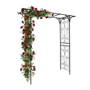 Relaxdays OBLÚK Čierny kovový 206 cm vyobraziť
