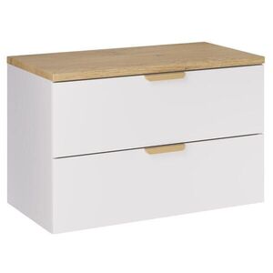 Badplaats SKRINKA POD UMÝVADLO Aster 2 diely biela s dub - 80 x 46 x 52 cm vyobraziť