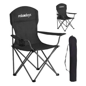 Relaxdays KRESLO Čierne 2-dielna súprava skladacie vyobraziť