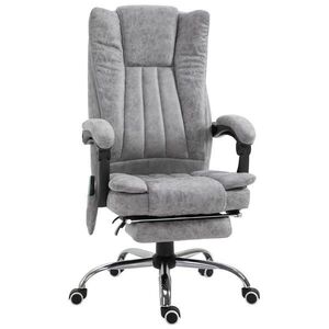 OKWISH MASÁŽNE kancelárske kreslo 62/67/113-120 cm sivé s vyhrievaním a polohovaním z peny vyobraziť
