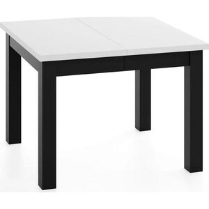 WFL GROUP STÔL Toren Štvorcový Rozkladací – Čierne Nohy – Biely – 90-190/90/76.5 cm vyobraziť