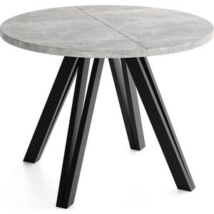 WFL GROUP JEDALENSKY STOL Ravero Okruhly Rozkladaci, Beton Grau 100-180/100/77 cm vyobraziť