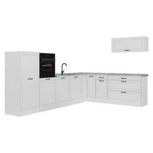 Vicco ROHOVÁ KUCHYŇA R-Line, Biely vidiecky dom/biely, 327 x cm Marmori työtaso vyobraziť