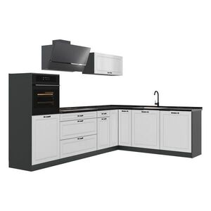 Vicco ROHOVÁ KUCHYŇA R-Line, Biely vidiecky dom/antracitová, 287 x cm antrasiitti työtaso vyobraziť