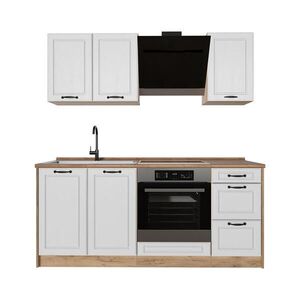 Vicco SAMOSTATNÁ KUCHYŇA R-Line, Biely vidiecky dom/Dub Goldkraft, 180 cm Goldkraft tammi työtaso vyobraziť