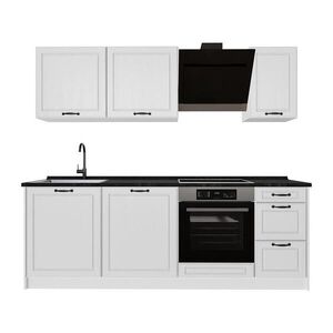 Vicco KUCHYNKA R-Line, Biely vidiecky dom/biely, 220 cm antrasiitti työtaso vyobraziť