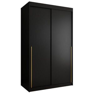 Home Collective ŠATNÍ SKŘÍŇ S POSUVNÝMI DVEŘMI 120 cm šířka, černá se zlatým úchytem vyobraziť