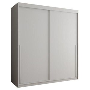 Home Collective ŠATNÍ SKŘÍŇ S POSUVNÝMI DVEŘMI 180 cm šířka, bílá se stříbrným úchytem vyobraziť