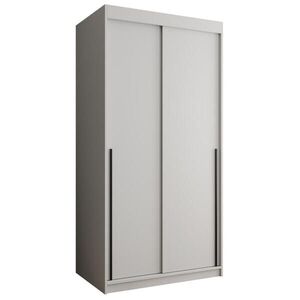 Home Collective ŠATNÍ SKŘÍŇ S POSUVNÝMI DVEŘMI 100 cm šířka, bílá s černým úchytem vyobraziť