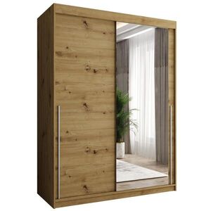 Home Collective SKRIŇA S POSUVNÝMI DVERAMI so zrkadlom, šírka 150 cm, Artisan so strieborným úchytom vyobraziť