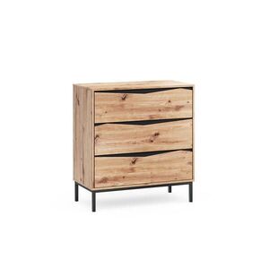Vicco KOMODA Elvano, dub/čierna, 79.2 x 85 cm s 3 zásuvkami vyobraziť
