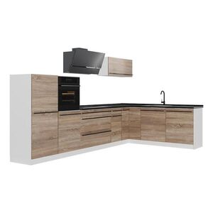 Vicco ROHOVÁ KUCHYŇA R-Line, Sonoma/biely, 347 x cm antrasiitti työtaso vyobraziť