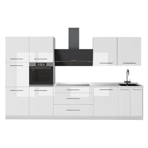 Vicco KUCHYNKA Fame-Line, Biely vysoký lesk/biely, 340 cm, AP Marble vyobraziť