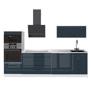 Vicco KUCHYNKA Fame-Line, Tmavo modrá vysoký lesk/biely, 280 cm, AP Marble vyobraziť