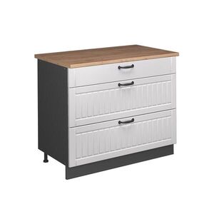 Vicco KUCHYNSKÁ SPODNÁ SKRINKA Fame-Line, Biely vidiecky dom/antracitová, 100 cm, AP Oak vyobraziť