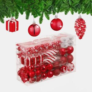 Relaxdays GULE červené vianočné 72-dielna sada plast vyobraziť