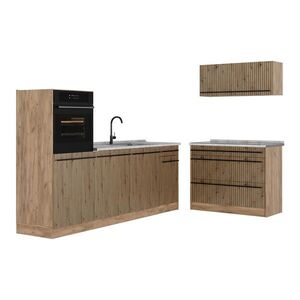 Vicco KUCHYNSKÝ KÚT R-Line, Remeselný dub/Dub Goldkraft, 220 cm Marmori työtaso vyobraziť