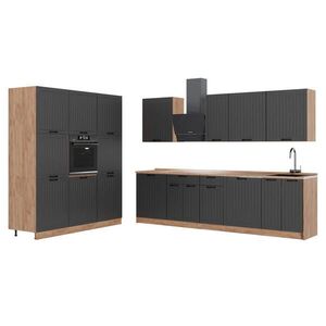 Vicco KUCHYNKA Fame-Line, Tmavo-sivá/Dub Goldkraft, 460 cm bez pracovnej dosky vyobraziť