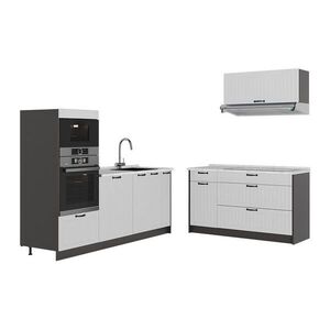 Vicco KUCHYŇA Fame-Line, Biely vidiecky dom/antracitová, 340 cm, AP Marble vyobraziť