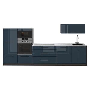 Vicco KUCHYNKA Fame-Line, Tmavo modrá vysoký lesk/antracitová, 340 cm, AP Marble vyobraziť