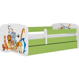 WFL GROUP KINDERBETT Emily mit Schublade und Matratze, Grün 80x160 cm vyobraziť