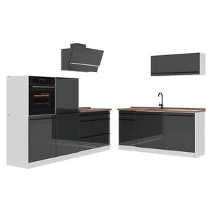 Vicco KUCHYNSKÝ KÚT R-Line, Antracit vysoký lesk/biely, 220 cm Goldkraft tammi työtaso vyobraziť
