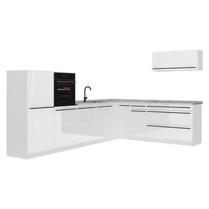 Vicco ROHOVÁ KUCHYŇA R-Line, Biely vysoký lesk/biely, 327 x cm bez pracovnej dosky vyobraziť