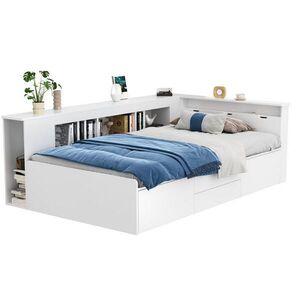 Modenvie DETSKÁ Posteľ z MDF, 90/200 cm, biela, s roštom, zásuvkami a úložnými priestormi vyobraziť