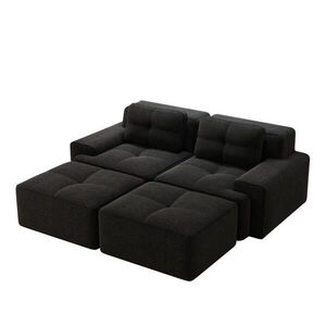 Modfu MODULOVÁ sedačka z menčestra 204x177x69 cm čierna s hlbokým sedením, bez montáže a s protišmykovou základňou vyobraziť