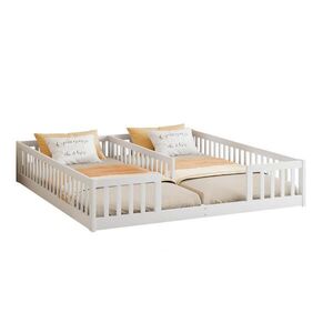 OKWISH DETSKÁ posteľ 204/187/40 cm biela s bezpečnostnou zábranou z borovicového dreva a MDF vyobraziť