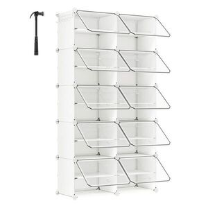 REGÁL NA TOPÁNKY, biela, priehľadné, 83/156/32 cm vyobraziť