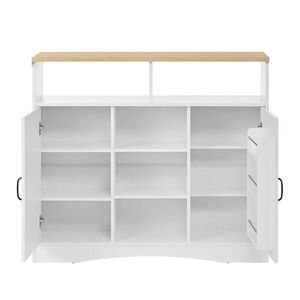 Modenvie KUCHYNSKÝ ostrovček z MDF, 110/34–68/97, 5 cm, biely, so sklopnou doskou a 2 stoličkami vyobraziť