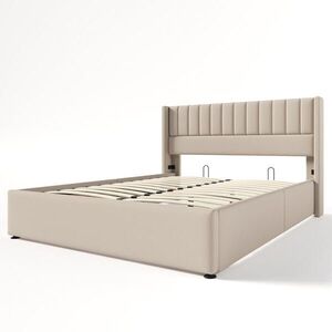 STILVORA ČALÚNENÁ POSTEĽ 160 × 200 cm, béžová, úložný box, ľan, matrac vyobraziť