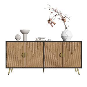 Modenvie ŠIROKÁ komoda, 160/40/75 cm, MDF a drevotrieska v čiernej a dekore dreva vyobraziť