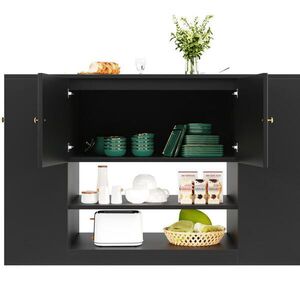 Modenvie KUCHYNSKÝ ostrovček z MDF, 140/40/90 cm čierny, so sklopnou doskou a úložným priestorom vyobraziť