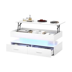 Flora Grace KONFERENČNÝ stolík 100/50 cm biely, výškovo nastaviteľný s LED osvetlením vyobraziť