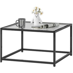 Flora Grace KONFERENČNÝ stolík 68/68 cm, tvrdené sklo, čierny kovový rám vyobraziť