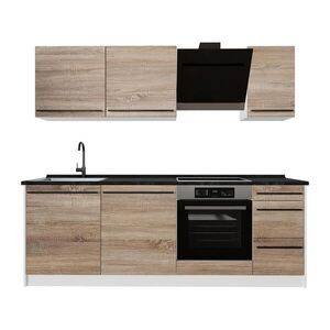 Vicco KUCHYNKA R-Line, Sonoma/biely, 220 cm antrasiitti työtaso vyobraziť