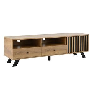 Urban Meuble TV-STOLIK 150 cm 2 zásuvky, 1 Schrank, Holzfarbe & čierny Für 60-Zoll Fernseher, Lowboard s Kabelmanagement vyobraziť