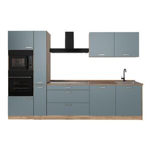 Vicco KUCHYNKA R-Line, Modrošedá/Dub Goldkraft, 310 cm Goldkraft tammi työtaso vyobraziť