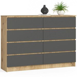 RAUMHIRSCH FURNITURE KOMODA z dubového dreva Artisan, grafitovo šedá 99/138/40 vyobraziť