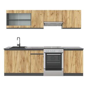 Vicco KUCHYNSKÝ KÚT R-Line, Dub Goldkraft/antracitová, 240 cm Tvar J vyobraziť