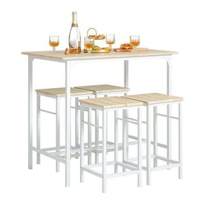SoBuy SET stola a 4 stoličiek 100x60x87cm Severský vyobraziť